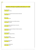 Chemistry 141 Exam 1 &mdash; Questions and Answers&comma;A&plus; Grade Exam Preparation Study Guide