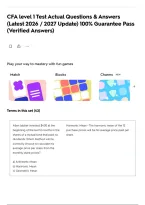 CFA level 1 Test Actual Questions & Answers &lpar;Latest 2026 &sol; 2027 Update&rpar; 100&percnt; Guarantee Pass &lpar;Verified Answers&rpar;