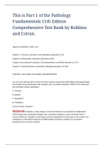 the Pathology Fundamentals 11th Edition Comprehensive Test Bank by Robbins and Cotran