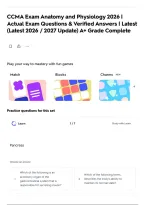 CCMA Exam Anatomy and Physiology 2026 &vert; Actual Exam Questions & Verified Answers &vert; Latest &lpar;Latest 2026 &sol; 2027 Update&rpar; A&plus; Grade Complete