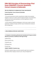 PRN 1381 Principles of Pharmacology Final Exam 2026&sol;2027 &vert; Practice Questions&comma; Correct Answers & Rationales