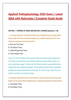 Applied Pathophysiology 2026 Exam &vert; Latest Q&A with Rationales &vert; Complete Study Guide
