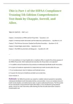 HIPAA Compliance Training 5th Edition Comprehensive Test Bank by Chapple&comma; Sorrell&comma; and Allen
