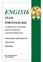 Eng1516 Examination Portfolio 2026 - Complete Answers