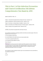 Infection Prevention and Control Certification&comma; 5th Edition