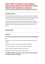 EACVI AEPC Congenital Heart Disease Echocardiography Exam 2026&sol;2027 &vert; Echo CHD Practice Questions & Answers