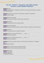 BIO 103 - Unit 1&colon; INTRO TO BIOLOGY &lpar;Ch 1-3&rpar; &vert; Questions&NewLine;with 100&percnt; Verified Answers &vert; Latest Update 2026&sol;2027