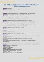 Bio 103 Exam 1 &vert; Questions with 100&percnt; Verified Answers &vert;&NewLine;Latest Update 2026&sol;2027
