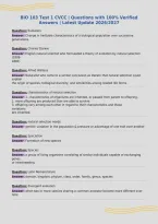 Bio 103 TEST 1 &vert; Questions with 100&percnt; Verified Answers &vert;&NewLine;Latest Update 2026&sol;2027