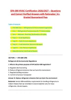 EPA 608 Exam Bundle &ndash; Questions and Correct Verified Answers with Rationales &vert; A&plus; Graded Guaranteed Pass