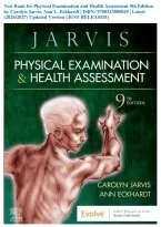 Test Bank for Physical Examination and Health Assessment 9th Edition by Carolyn Jarvis&comma; Ann L&period; Eckhardt &vert; ISBN&colon; 9780323809849 &vert; Latest &lpar;2026&sol;2027&rpar; Updated Version &lbrace;JUST RELEASED&rcub;