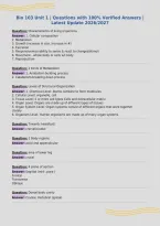 Bio 103 Unit 1 &vert; Questions with 100&percnt; Verified Answers &vert;&NewLine;Latest Update 2026&sol;2027&NewLine;