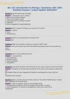 Bio 103&colon; Introduction to Biology &vert; Questions with 100&percnt;&NewLine;Verified Answers &vert; Latest Update 2026&sol;2027
