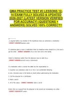 Qma Practice Test &num;3 Lessons 12&NewLine;14 Exam Fully Solved & Updated &NewLine;2026-2027 &lpar;Latest Version Verified &NewLine;For Accuracy&rpar; &lpar;Questions &plus; &NewLine;Answers&rpar; Solved 100&percnt; Correct&excl;&excl;
