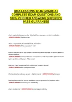 Qma Lessons 12-16 Grade A&plus; &NewLine;Complete Exam Questions And &NewLine;100&percnt; Verified Answers &lpar;2026&sol;2027&rpar; &NewLine;Pass Guarantee 