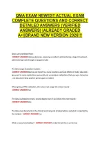 Qma Exam Newest Actual Exam &NewLine;Complete Questions And Correct &NewLine;Detailed Answers &lpar;Verified &NewLine;Answers&rpar; &vert;Already Graded &NewLine;A&plus;&vert;&vert;Brand New Version 2026&excl;&excl;&excl; 