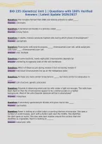 BIO 235 &lpar;Genetics&rpar; Unit 1 &vert; Questions with 100&percnt; Verified&NewLine;Answers &vert; Latest Update 2026&sol;2027