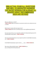 Qma Exam Newest Actual Exam &NewLine;Complete Questions And Correct &NewLine;Detailed Answers &lpar;Verified &NewLine;Answers&rpar; &vert;Already Graded &NewLine;A&plus;&vert;&vert;Brand New Version 2026&excl;&excl;&excl; 