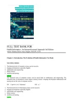 Test Bank for Health Informatics&colon; An Interprofessional Approach 3rd Edition by Lynda R&period; Hardy &vert; All Chapters &vert; Questions & Answers &vert; Exam Prep
