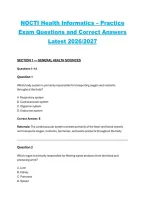NOCTI Health Informatics Practice Exam Questions and Correct Answers &ndash; Latest 2026&sol;2027