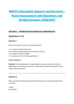 NOCTI Information Support and Services Exam Assessment Questions and Verified Answers &ndash; 2026&sol;2027