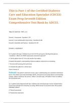 Certified Diabetes Care and Education Specialist &lpar;CDCES&rpar; Exam Prep Seventh Edition Comprehensive Test Bank by ADCES