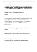 PMHNP-BC Psychiatric-Mental Health Nurse Practitioner Exam Prep&NewLine;2026&ndash;2027&ndash; 190&plus; Practice Questions with Answers & Rationales &vert;&NewLine;Psychiatric Diagnosis&comma; Psychopharmacology&comma; Psychotherapy&comma; Clinical&NewLine;Assessment&comma; Ethics&comma; Mental Health Disorders & Clinical Rea