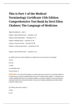 Medical Terminology Certificate 13th Edition Comprehensive Test Bank by Davi-Ellen Chabner&comma; The Language of Medicine