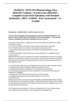 NUR2474 &sol; NUR 2474 Pharmacology &lpar;New 2026&sol;2027 Update&rpar; &vert; Actual Exam 2026&sol;2027 &vert; Complete Exam-Style Questions with Detailed Rationales &vert; 100&percnt; Verified &ndash; Pass Guaranteed &ndash; A&plus; Graded