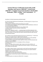 Activity Director Certification Exam Study Guide Questions and Answers 2026&sol;2027 &vert; Actual Exam 2026&sol;2027 &vert; Complete Exam-Style Questions with Detailed Rationales &vert; 100&percnt; Verified &ndash; Pass Guaranteed &ndash; A&plus; Graded