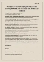 Pennsylvania Nutrient Management Specialist Exam QUESTIONS AND DETAILED SOLUTIONS JUST RELEASED &period;pdf&NewLine;&NewLine;