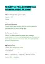 Geology 101 Final Complete Exam&NewLine;Review With Full Solutions