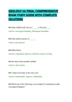 Geology 101 Final Comprehensive&NewLine;Exam Study Guide With Complete&NewLine;Solutions