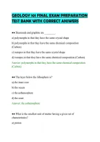 Geology 101 Final Exam Preparation&NewLine;Test Bank With Correct Answers