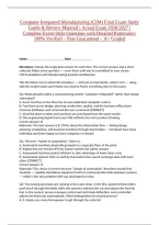 Computer Integrated Manufacturing &lpar;CIM&rpar; Final Exam Study Guide & Review Material &vert; Actual Exam 2026&sol;2027 &vert; Complete Exam-Style Questions with Detailed Rationales &vert; 100&percnt; Verified &ndash; Pass Guaranteed &ndash; A&plus; Graded