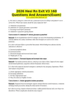 2026 Hesi Rn Exit V3 160 Questions And Answers&lpar;Exam&rpar;