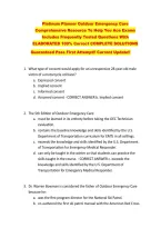 Platinum Planner Outdoor Emergency Care &NewLine;Comprehensive Resource To Help You Ace Exams &NewLine;Includes Frequently Tested Questions With &NewLine;ELABORATED 100&percnt; Correct COMPLETE SOLUTIONS &NewLine;Guaranteed Pass First Attempt&excl;&excl; Current Update&excl;&excl; &NewLine;