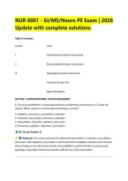 NUR 6001 - GI&sol;MS&sol;Neuro PE Exam &vert; 2026 &NewLine;Update with complete solutions&period;
