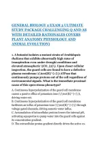 General Biology 2 Exam 3 Ultimate Study Package Challenging Q And As With Detailed Rationales Covers Plant Anatomy Physiology And Animal Evolution