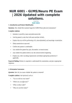 NUR 6001 - GI&sol;MS&sol;Neuro PE Exam &vert; 2026 Updated with complete solutions&period;