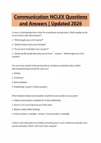 Communication NCLEX Questions&NewLine;and Answers &vert; Updated 2026