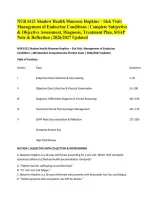 NUR 6121 Shadow Health Maureen Hopkins &ndash; Sick Visit&colon; &NewLine;Management of Endocrine Conditions &vert; Complete Subjective &NewLine;& Objective Assessment&comma; Diagnosis&comma; Treatment Plan&comma; SOAP &NewLine;Note & Reflection &vert; 2026&sol;2027 Updated