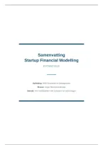 Samenvatting Financial Modelling &vert; Startup &vert; Hogeschool Rotterdam &vert; inclusief vragen en antwoorden