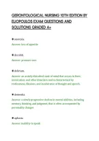 Gerontological Nursing 10Th Edition By&NewLine;Eliopoulos Exam Questions And&NewLine;Solutions Graded A&plus;