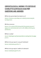 Gerontological Nursing 11Th Edition By&NewLine;Charlotte Eliopoulos Exam Prep&NewLine;Questions And Answers