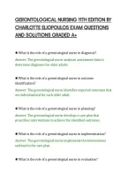Gerontological Nursing 11Th Edition By&NewLine;Charlotte Eliopoulos Exam Questions&NewLine;And Solutions Graded A