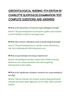 Gerontological Nursing 11Th Edition By&NewLine;Charlotte Eliopoulos Examination Test&NewLine;Complete Questions And Answers