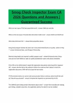 Smog Check Inspector Exam CA&NewLine;2026 Questions and Answers &vert;&NewLine;Guaranteed Success