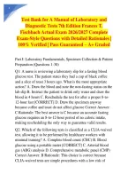 Test Bank for A Manual of Laboratory and Diagnostic Tests 7th Edition Frances T&period; Fischbach Actual Exam 2026&sol;2027 Complete Exam-Style Questions with Detailed Rationales &vert; 100&percnt; Verified &vert; Pass Guaranteed &ndash; A&plus; Graded
