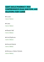 Giant Eagle Pharmacy Tech&NewLine;Comprehensive Exam Questions And&NewLine;Solutions Study Guide